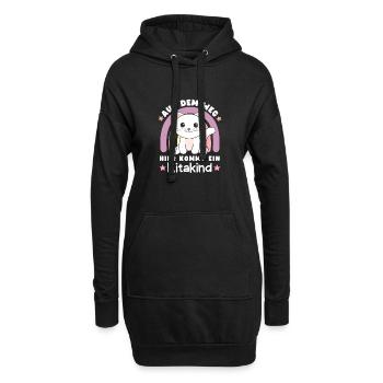 Aus Dem Weg Hier Kommt Ein Kitakind Katze - Hoodie-Kleid - Schwarz - Vorne