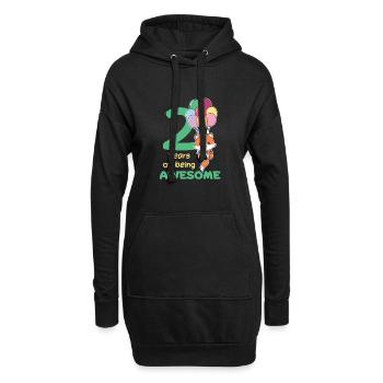 Fuchs zum 2. Geburtstag Kinder zwei Jahre alt - Hoodie-Kleid - Schwarz - Vorne