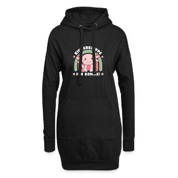 Hier Kommt Ein Krippenkind Axolotl - Hoodie-Kleid - Schwarz - Vorne