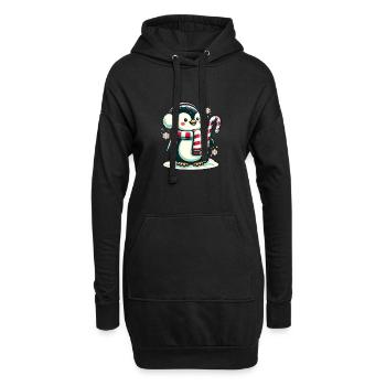 Pingouin Noël Animaux Pingouins mignons - Sweat-shirt à capuche long Femme - noir - Devant