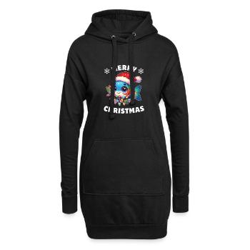 Guirlandes lumineuses de Noël Tetra Fish - Sweat-shirt à capuche long Femme - noir - Devant