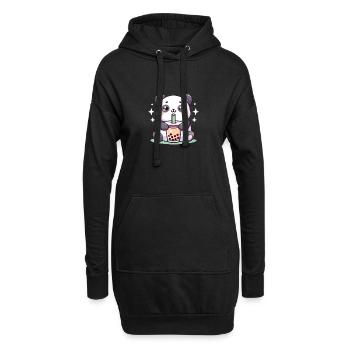 Kawaii Pandas Bubble Tea Boba Panda - Sweat-shirt à capuche long Femme - noir - Devant
