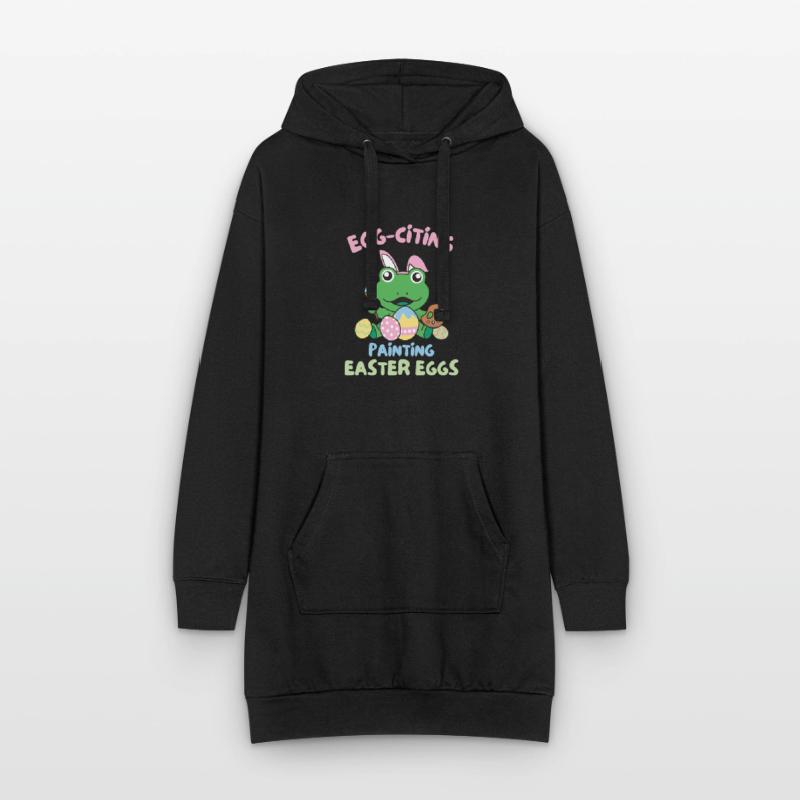 Cute Frogs for Easter with Easter Frog Eggs Hoodie Dress