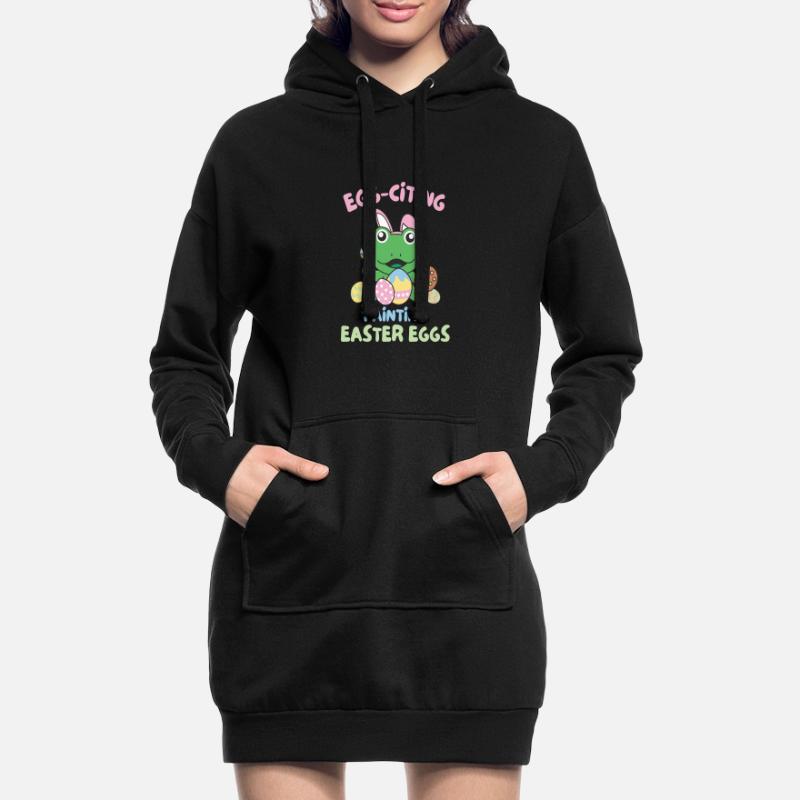 Cute Frogs for Easter with Easter Frog Eggs Hoodie Dress