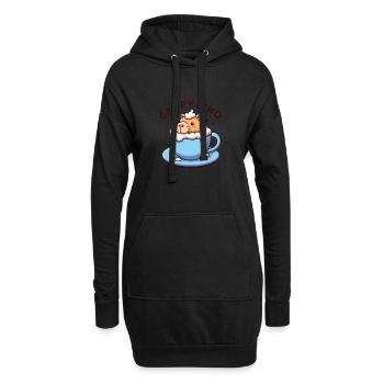 Cappyccino Capybara Kaffee Cappuccino - Hoodie-Kleid - Schwarz - Vorne