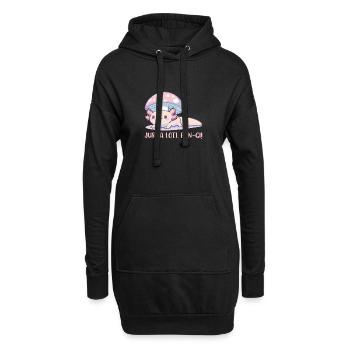 Süßes Cottage Core Axolotl Mit Pilz Wortspiel - Hoodie-Kleid - Schwarz - Vorne