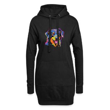Aquarelle colorée Appenzeller Mountain Dog - Sweat-shirt à capuche long Femme - noir - Devant
