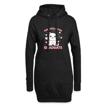 Kids Kindergarten graduate Katze Graduation - Hoodie-Kleid - Schwarz - Vorne