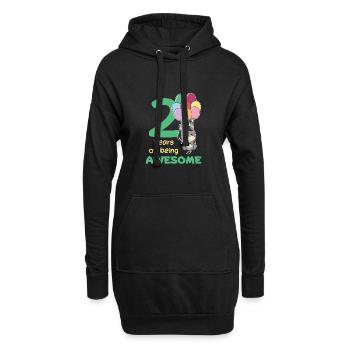 Esel zum 2. Geburtstag Kinder zwei Jahre alt - Hoodie-Kleid - Schwarz - Vorne