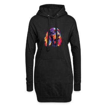 Aquarelle colorée Gordon Setter - Sweat-shirt à capuche long Femme - noir - Devant