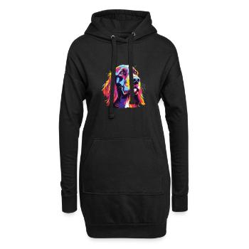 Wasserfarben Farbenfroher Irish Red and White - Hoodie-Kleid - Schwarz - Vorne