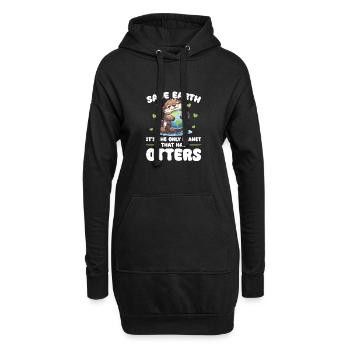 Ist der einzige Planet mit Otters Earth Day - Hoodie-Kleid - Schwarz - Vorne