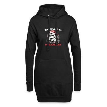 Chemise de nuit de Noël paresseux de Noël - Sweat-shirt à capuche long Femme - noir - Devant