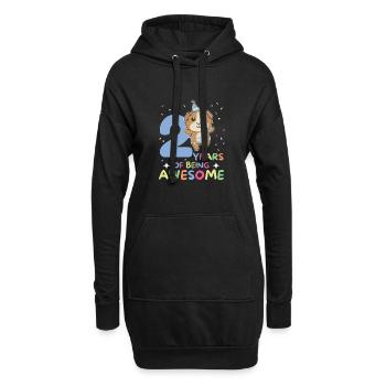Cochon d’Inde pour 2ème anniversaire enfants deux - Sweat-shirt à capuche long Femme - noir - Devant