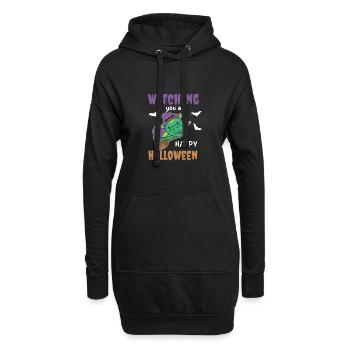 Drache Hexe Witching you a Happy Halloween - Hoodie-Kleid - Schwarz - Vorne