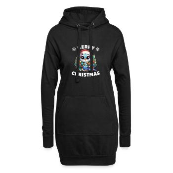 Chapeau de Noël Fées de Noël Paon - Sweat-shirt à capuche long Femme - noir - Devant