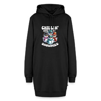 Chillin With My Snowmies coole Schneemänner - Hoodie-Kleid - Schwarz - Vorne - AI Model Female 172 light (172cm)