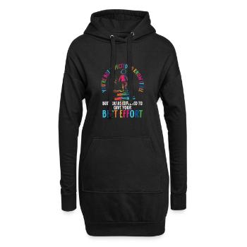 On s’attend à ce que vous fassiez de votre mieux - Sweat-shirt à capuche long Femme - noir - Devant