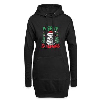 Joyeux Sheepmas Drôle Mouton Noël - Sweat-shirt à capuche long Femme - noir - Devant