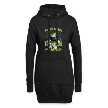 Je prends des bougies et des chaudrons au lieu de cannes de bonbon - Sweat-shirt à capuche long Femme - noir - Devant