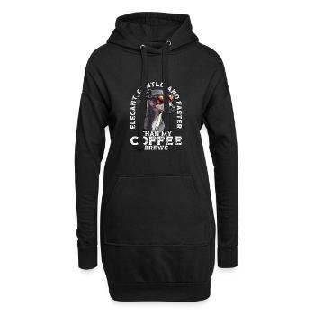 Drôle de chien lévrier dicton - Sweat-shirt à capuche long Femme - noir - Devant