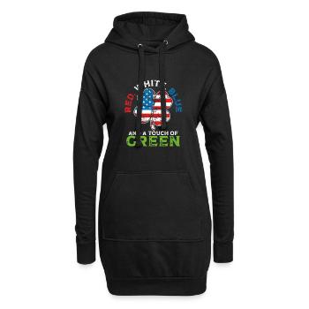 Rouge, blanc, bleu et une pointe de vert, irlandais - Sweat-shirt à capuche long Femme - noir - Devant