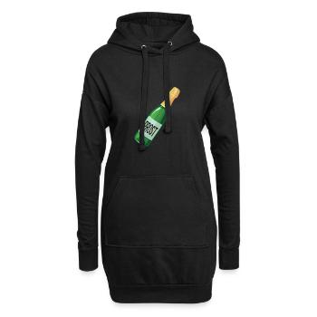 Sekt Sektflasche Kostüm Karneval Prost Prosecco - Hoodie-Kleid - Schwarz - Vorne