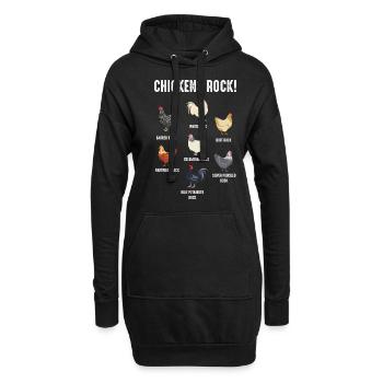 Types de poulets Éleveurs de poulets Cadeaux Agriculteurs Poulets - Sweat-shirt à capuche long Femme - noir - Devant