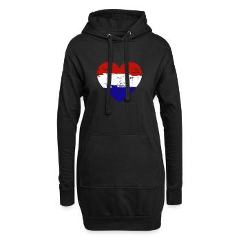 Drapeau du cœur des Pays-Bas - Sweat-shirt à capuche long Femme - noir - Devant
