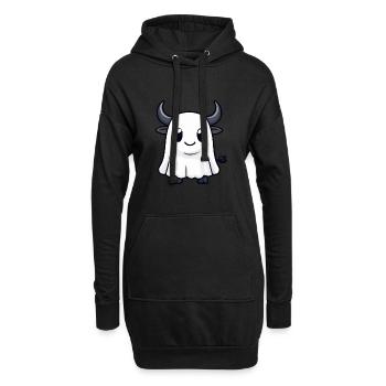 Stier Halloween Lustig Geist - Hoodie-Kleid - Schwarz - Vorne