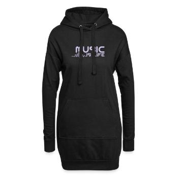 Music is life with pulse - Sweat-shirt à capuche long Femme - noir - Devant