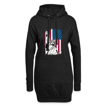 Statue de la Liberté Amérique - Sweat-shirt à capuche long Femme - noir - Devant