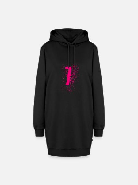 7 - Hoodie-Kleid - Schwarz