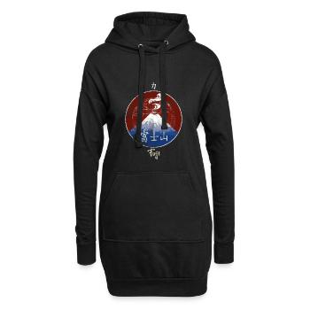 Fuji Mount - Hoodie-Kleid - Schwarz - Vorne