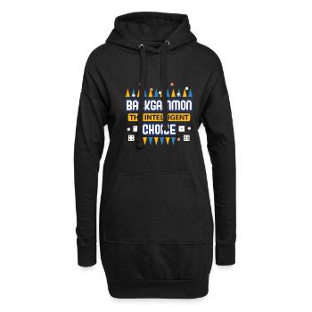 Backgammon Spiel - Hoodie-Kleid - Schwarz - Vorne