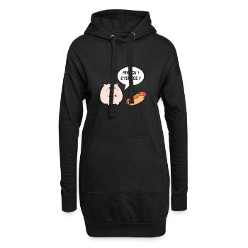 hot dog - Sweat-shirt à capuche long Femme - noir - Devant