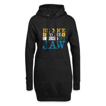Be nice to me I broke my jaw - Hoodie-Kleid - Schwarz - Vorne