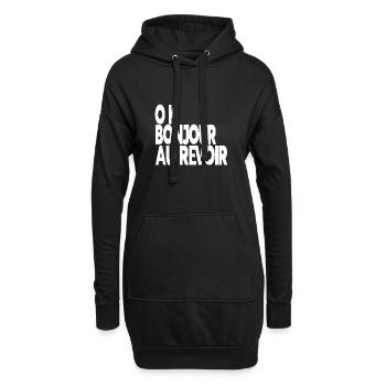 ok bonjour au revoir - Sweat-shirt à capuche long Femme - noir - Devant