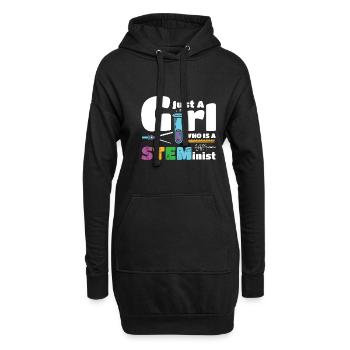 Just a girl who is a STEMinist - Hoodie-Kleid - Schwarz - Vorne