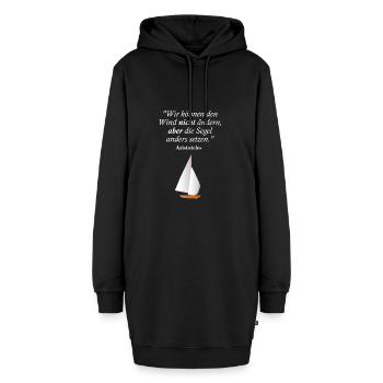 Segelboot Aristoteles - Hoodie-Kleid - Schwarz - Vorne - AI Model Female 172 light (172cm)