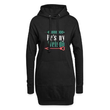er ist mein verrückter paare - Hoodie-Kleid - Schwarz - Vorne