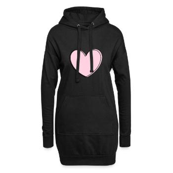 Cœur rose cadeau de la Saint-Valentin en cœur rose - Sweat-shirt à capuche long Femme - noir - Devant