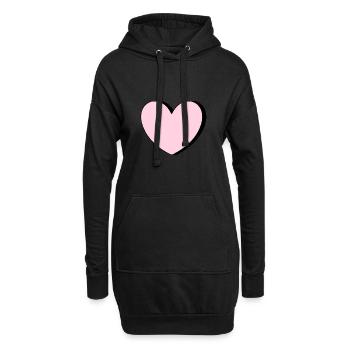 Cadeau Heart Pink pour la Saint-Valentin - Sweat-shirt à capuche long Femme - noir - Devant