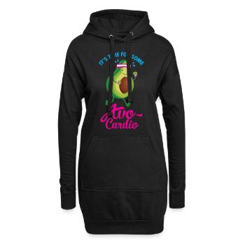 It's Time For Some Avo Cardio - Avocado Läufer - Hoodie-Kleid - Schwarz - Vorne