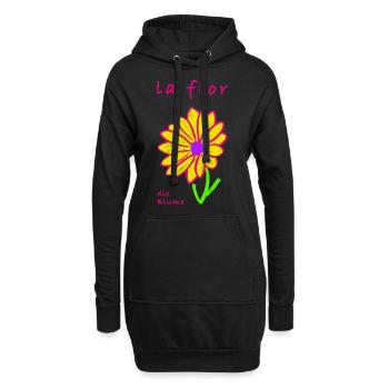 Die Blume auf Spanisch - Hoodie-Kleid - Schwarz - Vorne