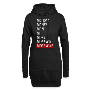 vin présent PLUS VIN - Sweat-shirt à capuche long Femme - noir - Devant