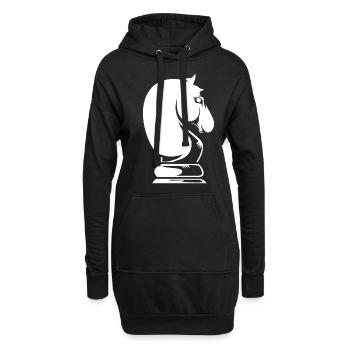 Schach Springer Pferd Schachbrett - Hoodie-Kleid - Schwarz - Vorne
