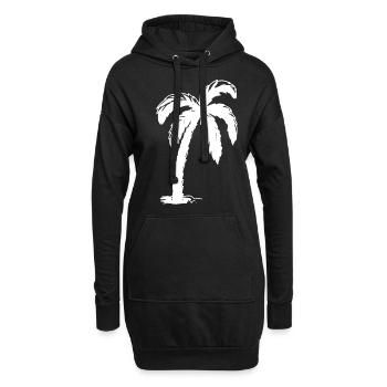 Pop Art | Palme - Hoodie-Kleid - Schwarz - Vorne