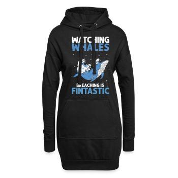 Wal-Design für Wale und Blauwale oder Belugawale - Hoodie-Kleid - Schwarz - Vorne