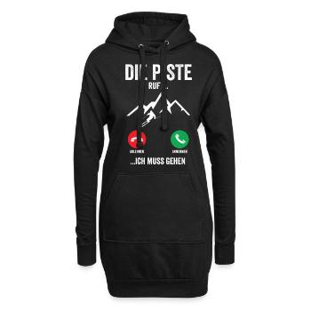 Skifahrer Skipiste ruft an - Hoodie-Kleid - Schwarz - Vorne